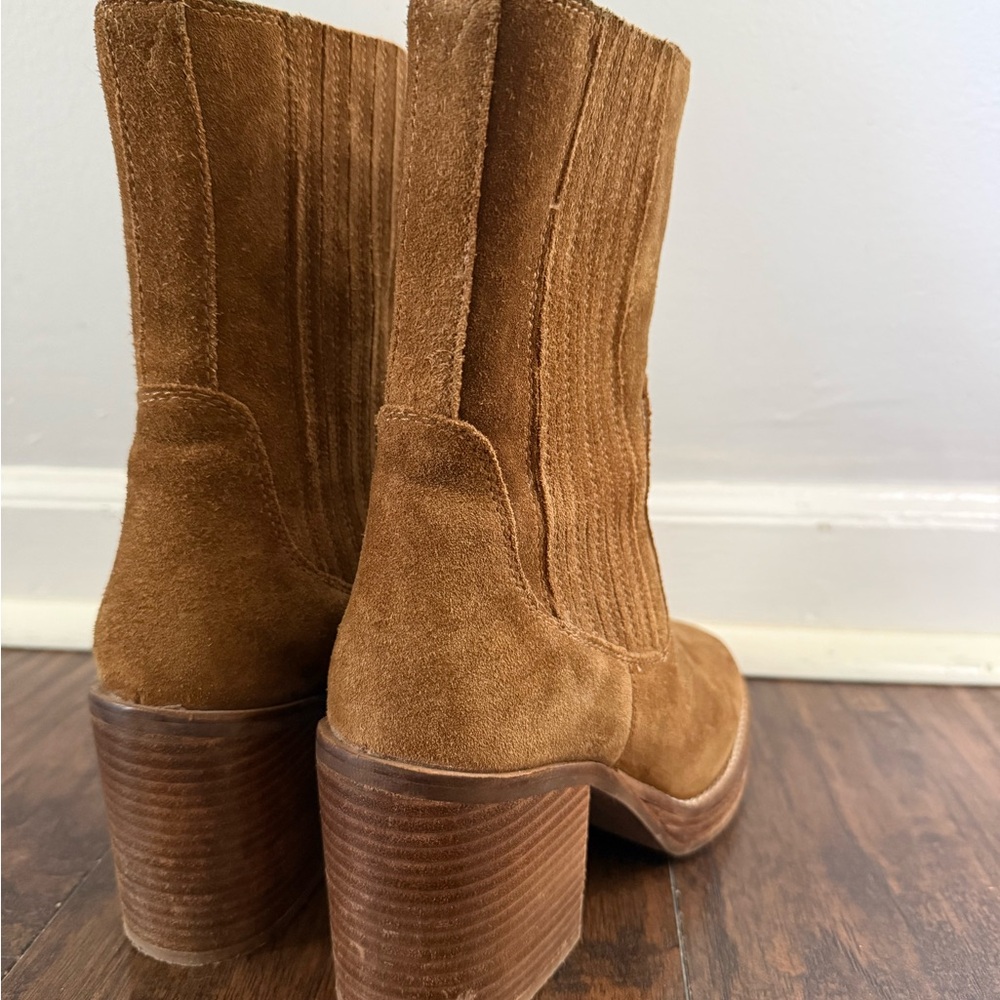 Seychelles Chestnut Suede Platform Block Heel Ankle Boots - Picture 6 of 6